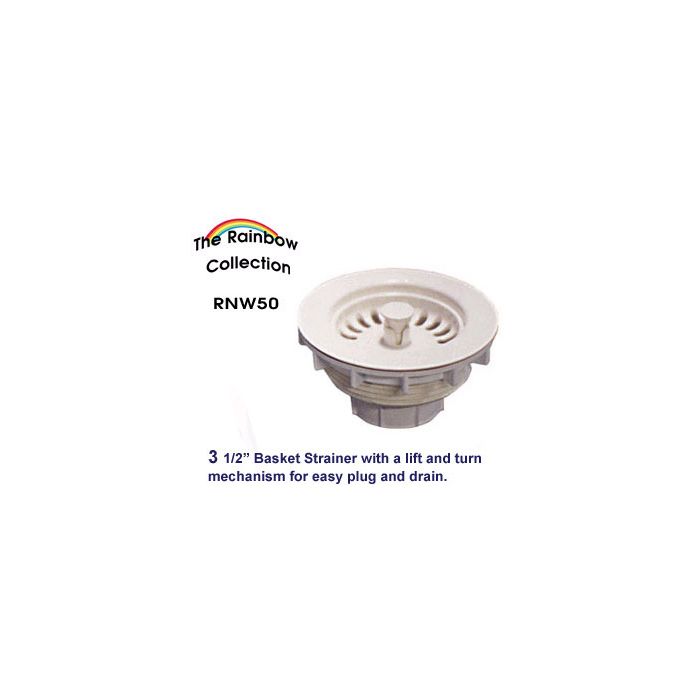 Whitehaus RNW50 3 1/2'' Kitchen Fireclay Sink Plastic Basket Strainer